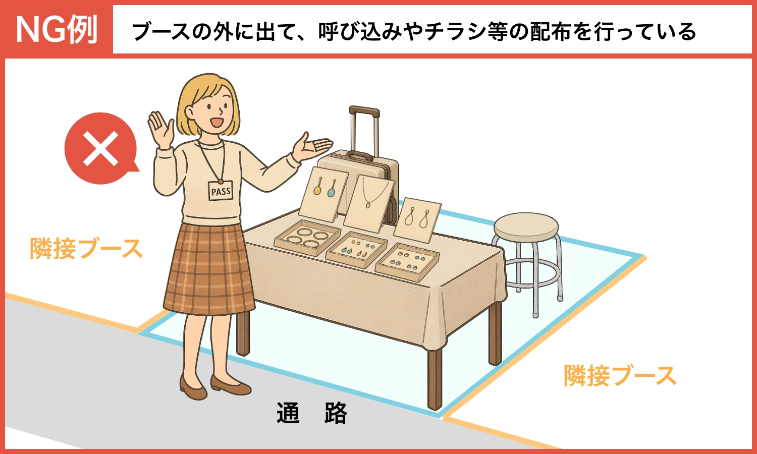 ブース内で滞在・接客対応