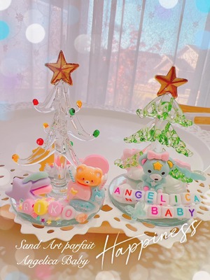 Xmas tree シーグラス／天然石／フレームアート／壁掛け／原画