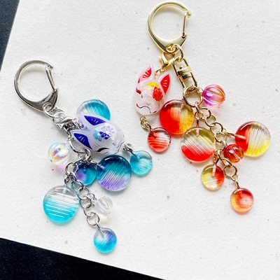 お花のオルゴナイト♡キーホルダー くまちゃん イエロー